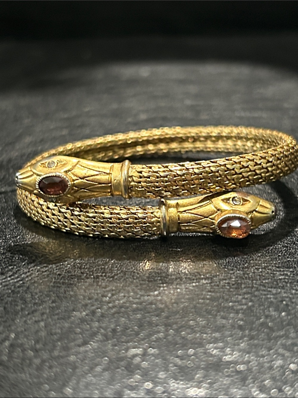 Retired Stella & Dot Gold Snake Wrap Bracelet with Amber Stones